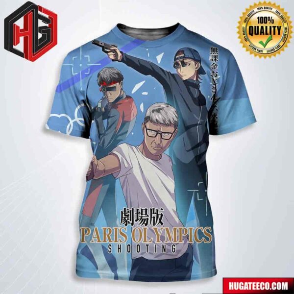 Funny Poster Movie Anime Version Paris Olympics Shooting 2024 No-Charge Uncle Forever All Over Print Shirt