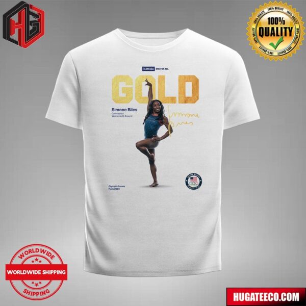 Gold For The Goat Simone Biles Gymnastics Women’s All-Around Olympic Games Paris 2024 Team USA T-Shirt