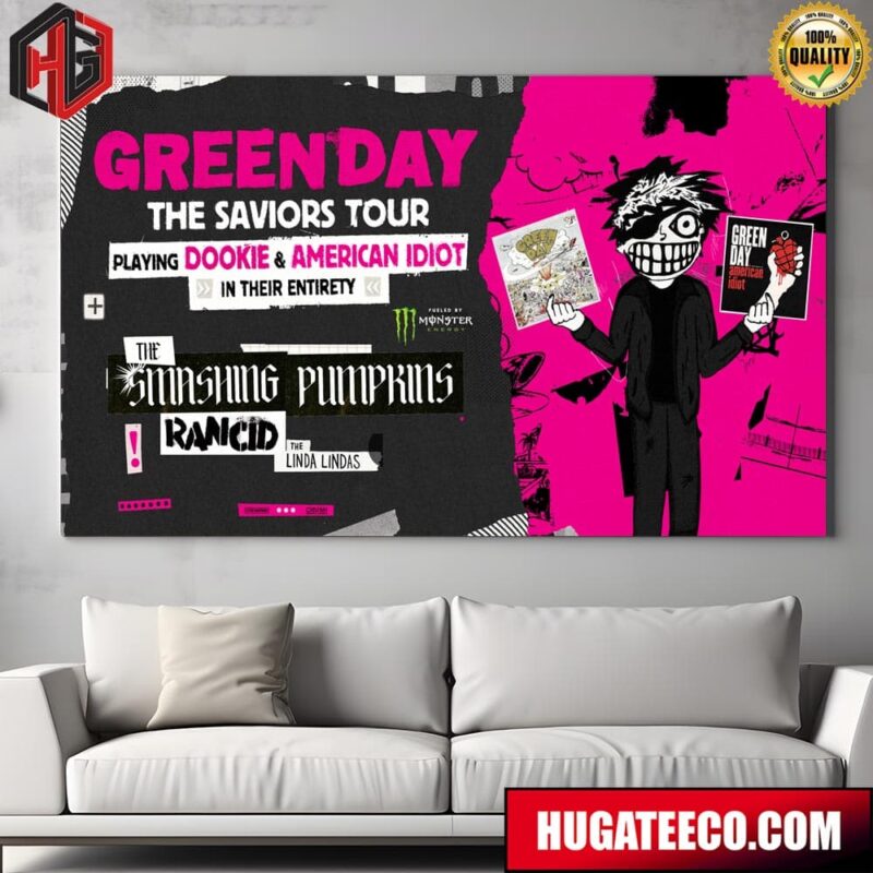 Green Day The Savivors Tour 2024 Playing Dookie And American Idiot The Smashing Pumpkins Home Decor Poster Canvas