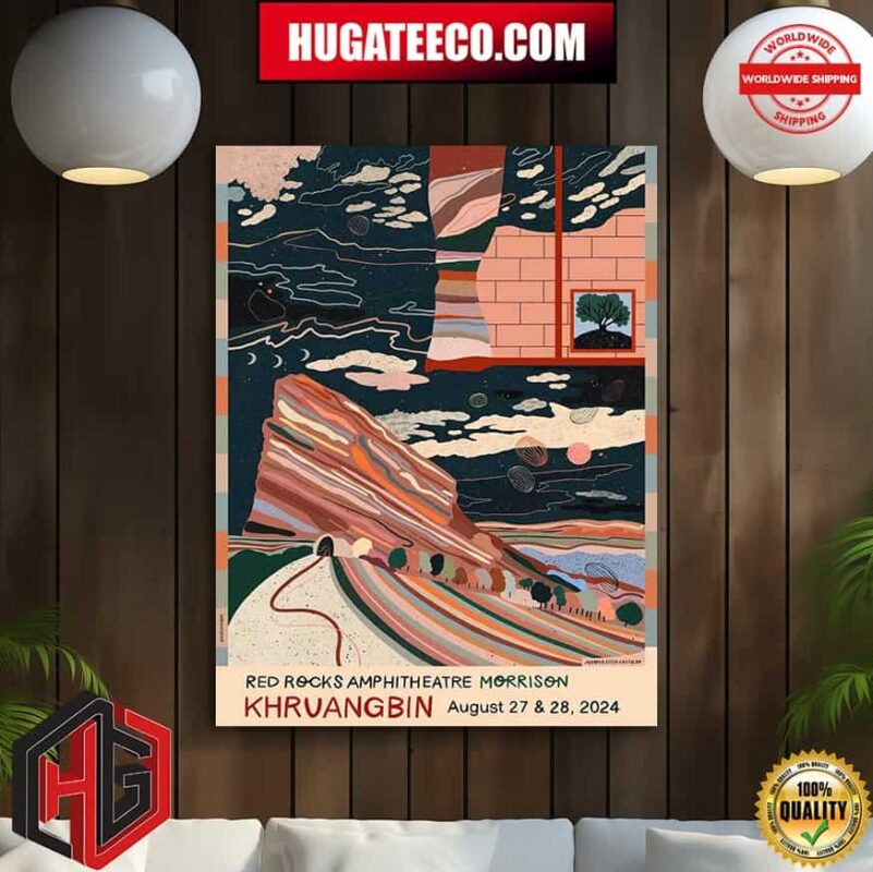 Khruangbin Show At Red Rocks Amphitheatre Morrison On August 27 And 28 2024 Artwork By Marina Ester Castaldo Poster Canvas