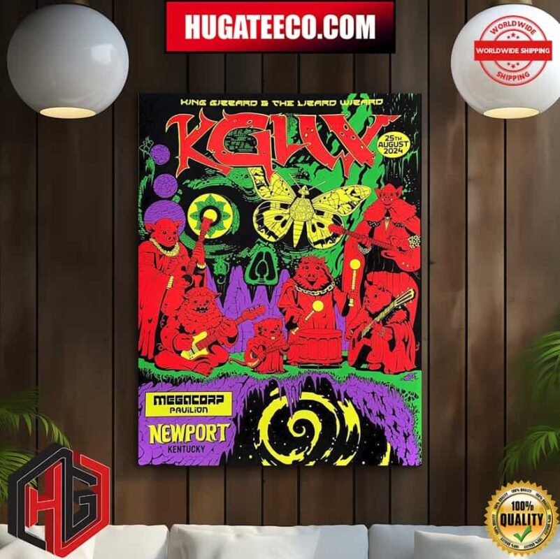 King Gizzard And Lizard Wizard Merch Poster At Megacorp Pavilion In Newport Kentucky On 25th August 2024 Poster Canvas