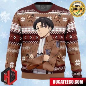 Levi Ackerman Attack on Titan Anime Ape Chirstmas Gifts 2024 Xmas For Family And Friends Ugly Sweater