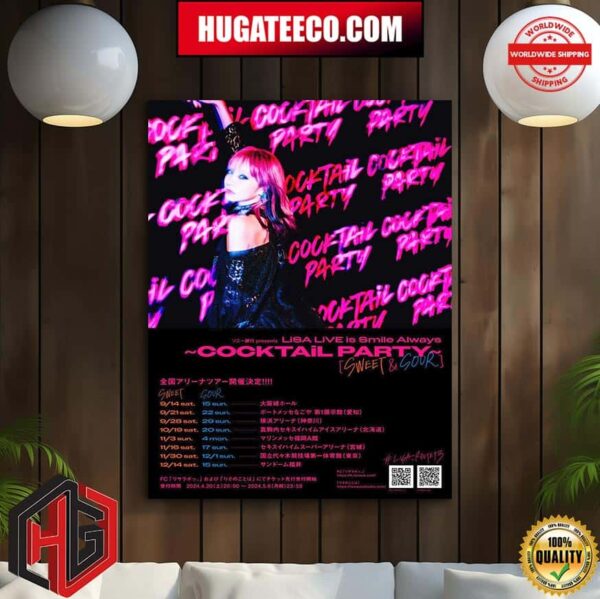 LiSa Live Is Smile Always COCKTAiL PARTY Party Sweet And Sour Schedule List Home Decor Poster Canvas