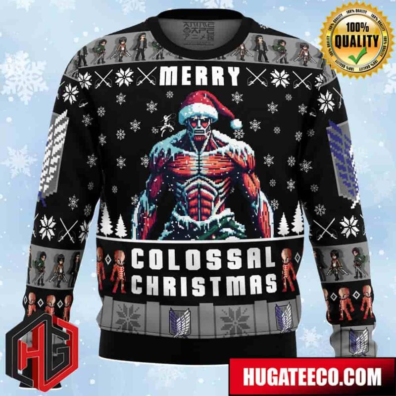 Merry Colossal Christmas Attack On Titan Anime Ape Chirstmas Gifts 2024 Xmas For Family And Friends Ugly Sweater