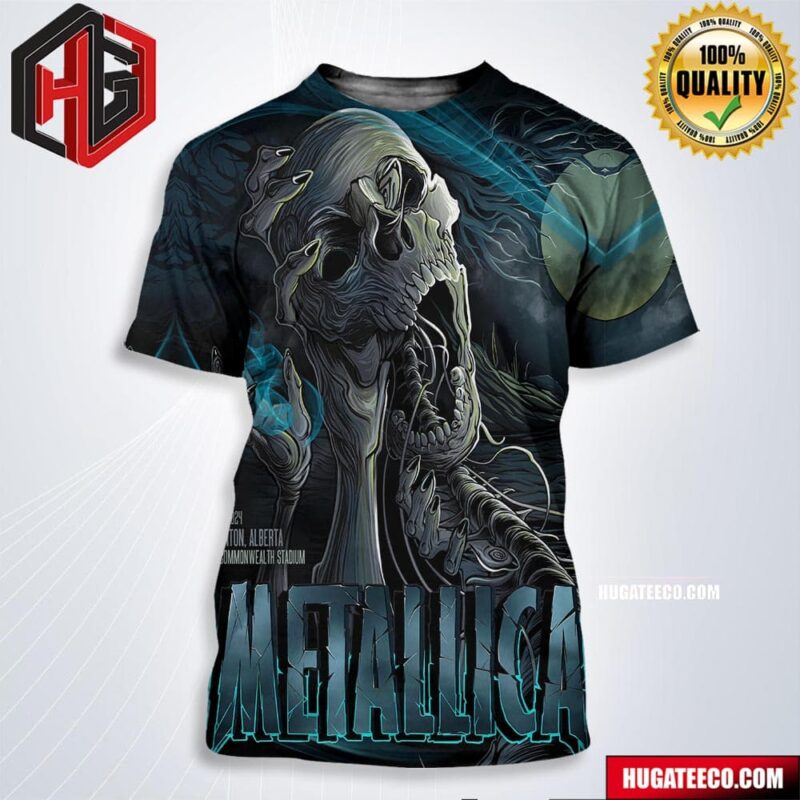 Metallica M72 Edmonton Alberta North American Tour Night 1 Merch Poster For Tour At Commonwealth Stadium Canada On August 23 2024 All Over Print Shirt