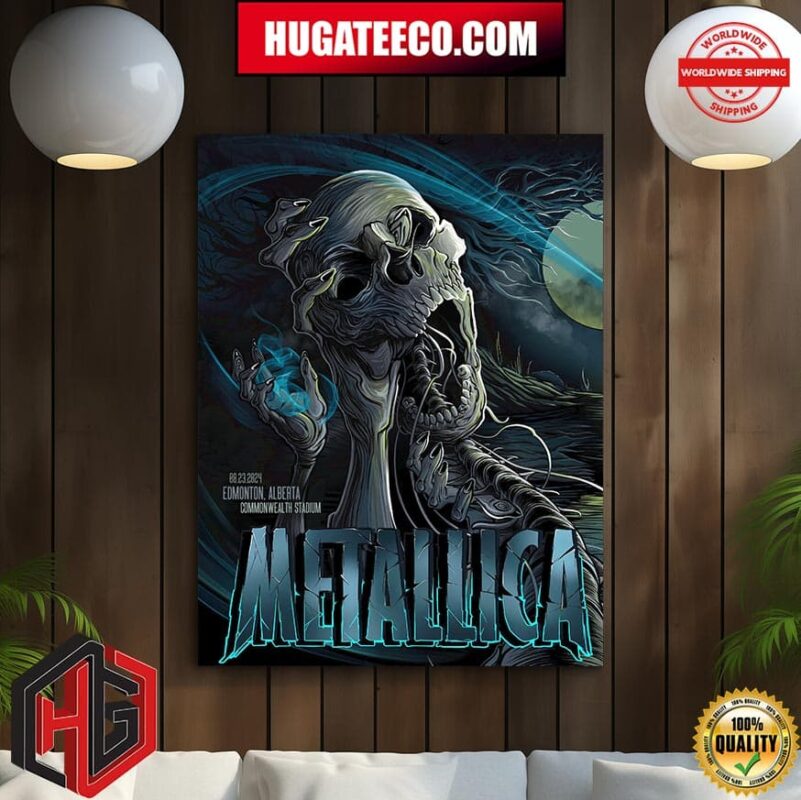 Metallica M72 Edmonton Alberta North American Tour Night 1 Merch Poster For Tour At Commonwealth Stadium Canada On August 23 2024 Home Decor Poster Canvas