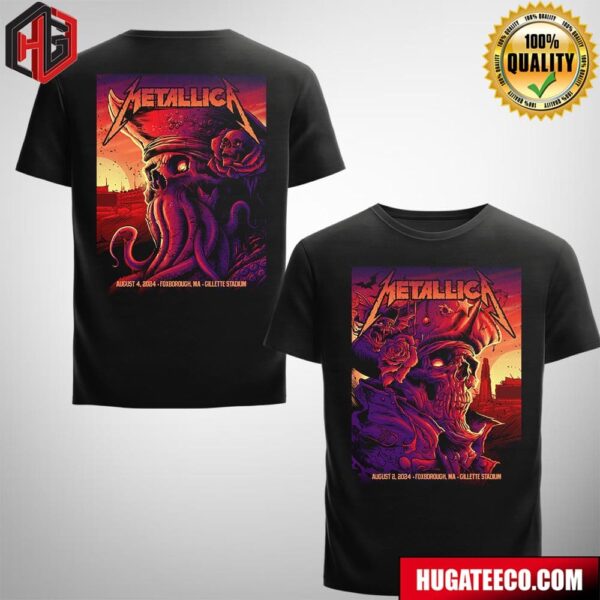 Metallica M72 North America World Tour 2024 Night 1 And 2 In Foxborough MA At Gillette Stadium On August 2th And 4th Merch Limited Edition T-Shirt