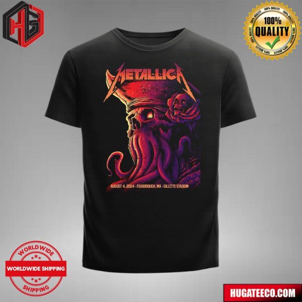 Metallica M72 North America World Tour 2024 Night 2 In Foxborough MA At Gillette Stadium On August 4 Merch Limited Edition T-Shirt