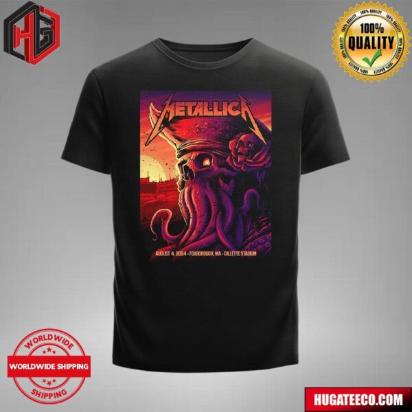 Metallica M72 North America World Tour 2024 Night 2 In Foxborough MA At Gillette Stadium On August 4 Merchandise T-Shirt
