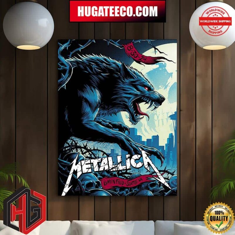 Metallica Merch Poster M72 Seattle In The Pacific Northwest For Final US No Repeat Weekend of 2024 Lumen Field Seattle WA On 8 30 2024 Poster Canvas