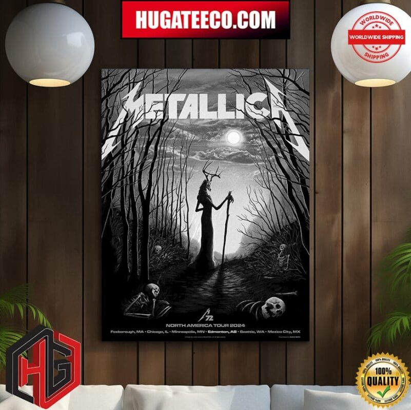 Metallica Merchandise Pop-Up Shop Poster For Edmonton AB On August M72 North American Tour 2024 Home Decor Poster Canvas