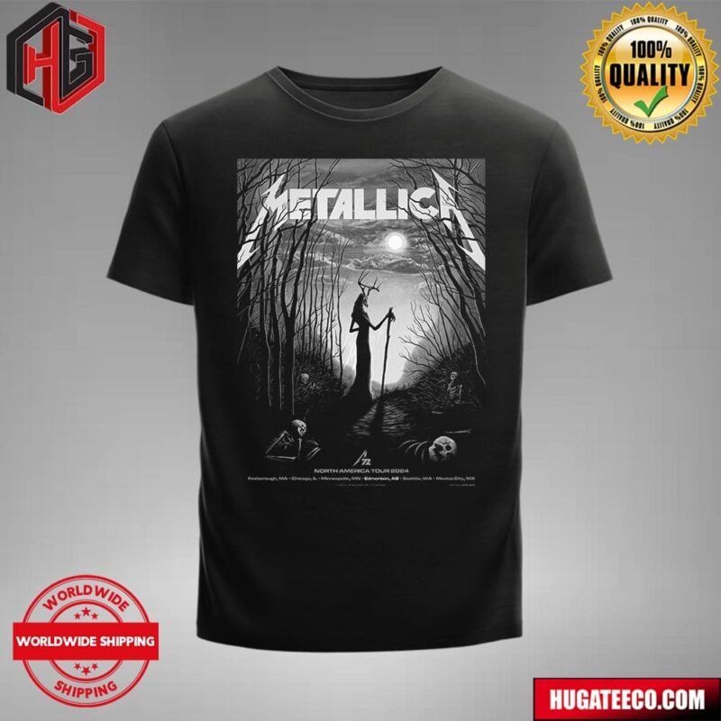 Metallica Merchandise Pop-Up Shop Poster For Edmonton AB On August 22M72 North American Tour 2024 Unisex T-Shirt