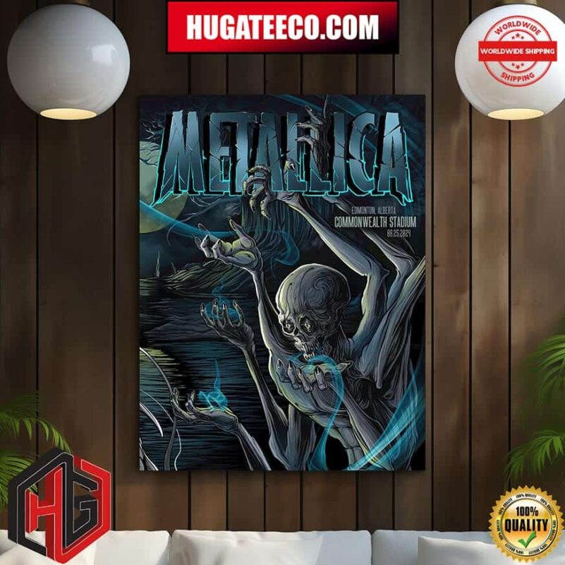 Metallica Pop-Up Shop Second Night Merch Poster In M72 Edmonton Alberta At Commonwealth Stadium On 25 August 2024 North America Tour No Repeat Weekend Home Decor Poster Canvas