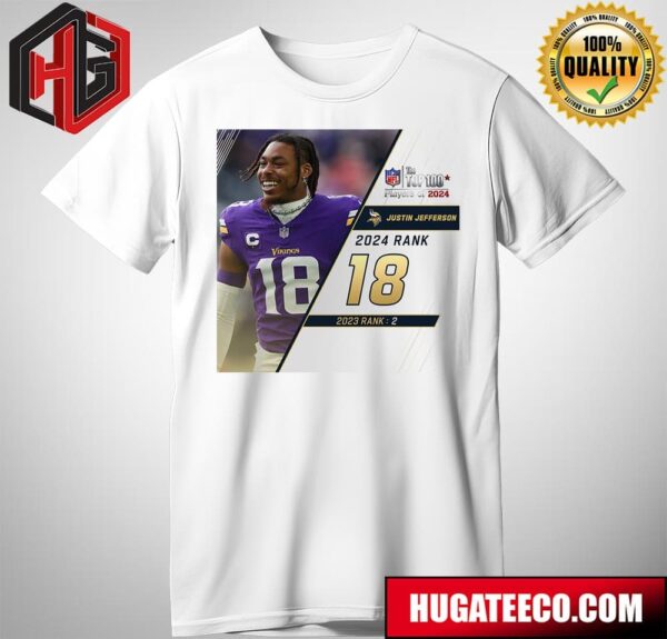 NFL The Top 100 Players Of 2024 Justin Jefferson Rank 2 T-Shirt
