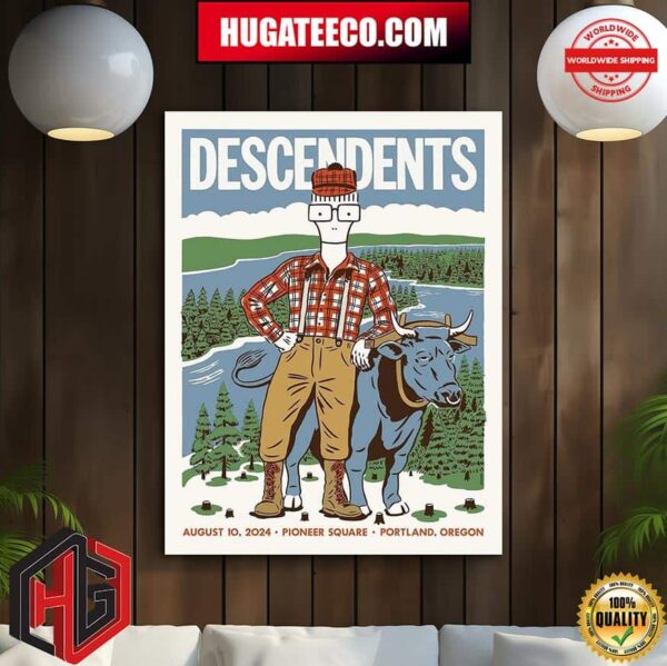 New Limited Edition Print For Descendents This Weekend Pioneer Courthouse Square Portland Oregon On August 10 2024 Poster Canvas