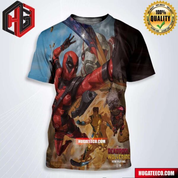 New Version Poster For Deadpool And Wolverine Now Playing All Over Print Shirt