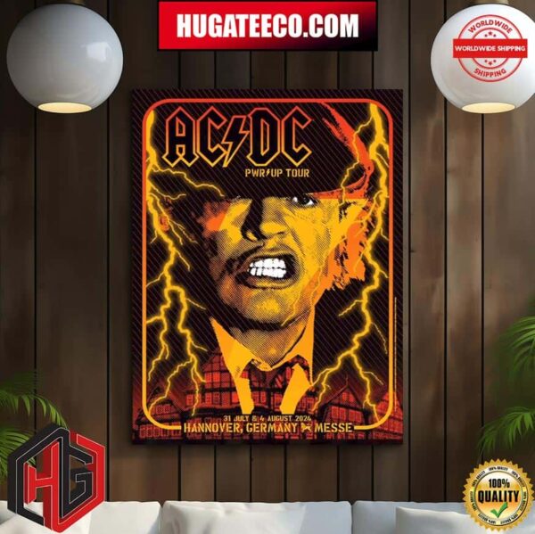 Official ACDC PWR Up Tour Hannover Concert Poster For The Two Shows At Messe On July 31 And August 4 Poster Canvas