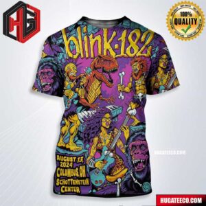 Official Blink-182 Poster  For Today’s Show August 13 2024 At The Schottenstein Center In Columbus OH All Over Print Shirt