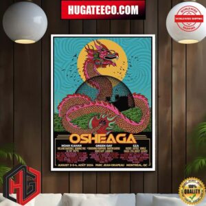 Osheaga Official Line Up Limited Edition August 2-3-4 Tour 2024 Parc Jean-Drapeau Montreal Qc Canada Poster Canvas