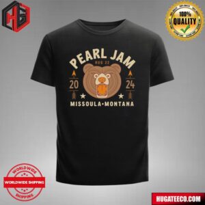 Pearl Jam Show In Missoula Montana At Washington Grizzly Stadium On August 22 2024 Bear Unisex T-Shirt