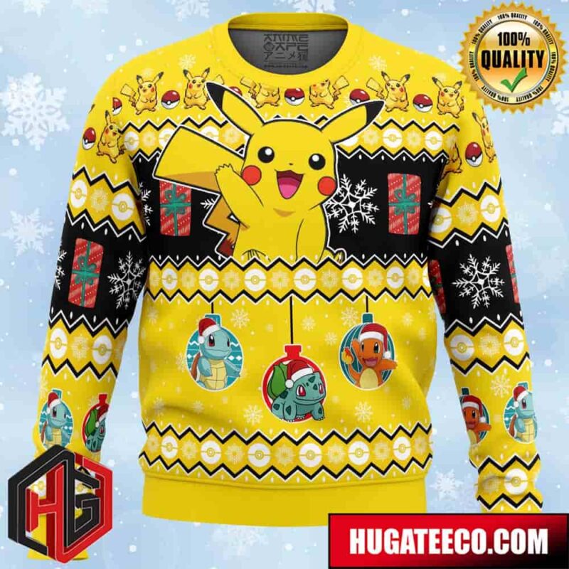 Pikachu I Choose You Pokemon Anime Ape Chirstmas Gifts 2024 Xmas For Family And Friends Ugly Sweater