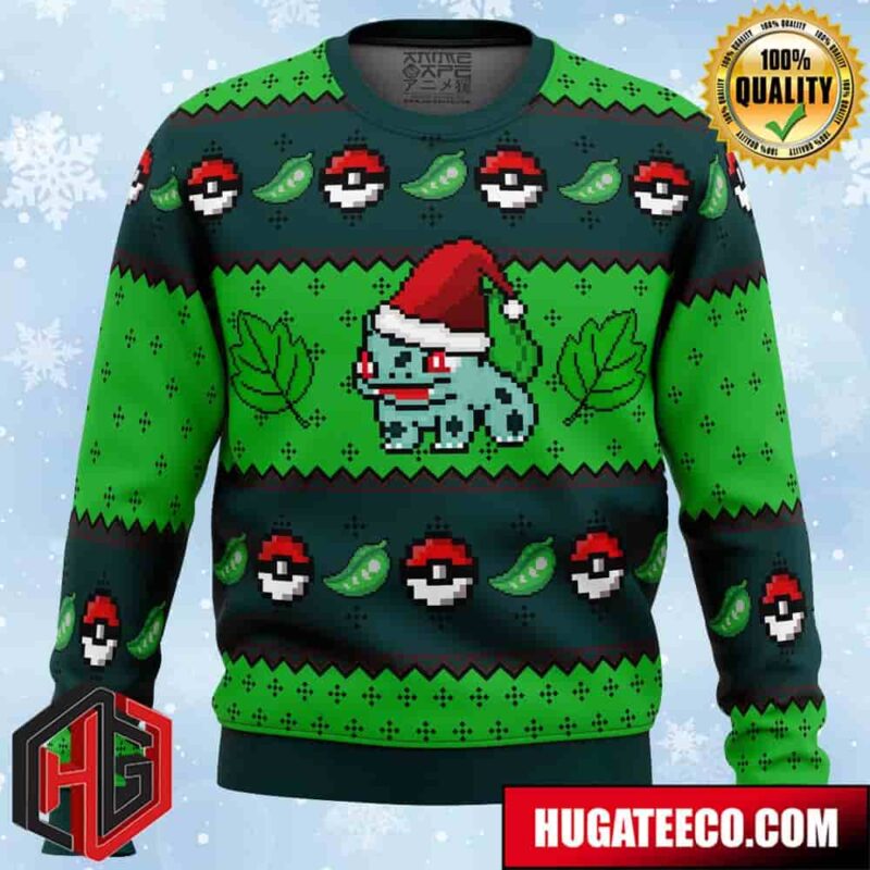 Pokemon Bulbasaur Anime Ape Chirstmas Gifts 2024 Xmas For Family And Friends Ugly Sweater