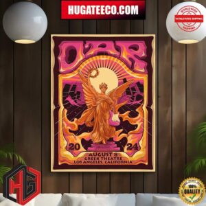 Poster For O A R At The Greek Theatre In Los Angeles Featuring Nike The Greek Goddess Of Kick-Ass Music On August 8 2024 Home Decor Poster Canvas