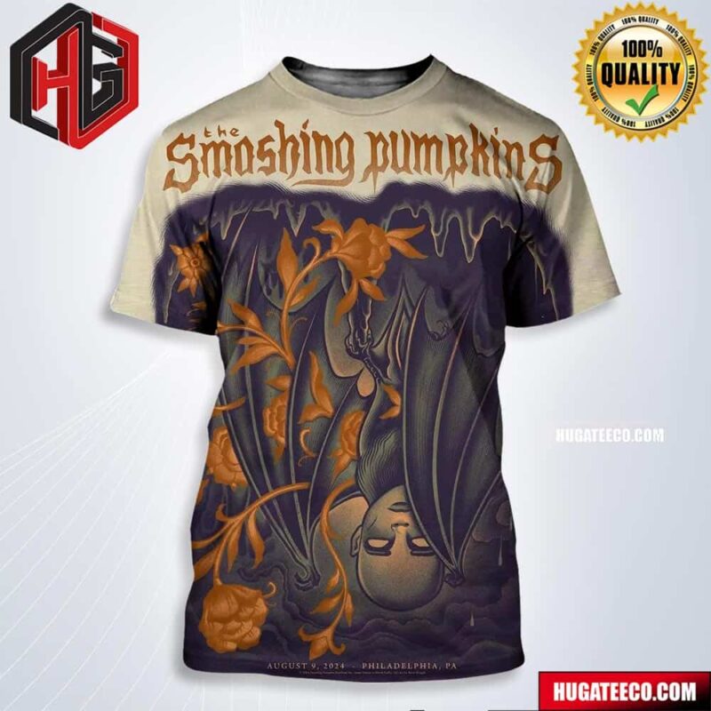 Poster For The Legendary The Smashing Pumpkins And Their Show Tonight August 9 2024 In Philadelphia Pa All Over Print Shirt