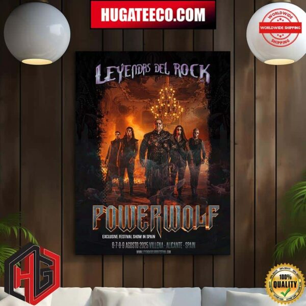 Powerwolf Returns To Villena Alicante Spain On August 6 To 9 2025 For The Leyendas Del Rock Festival Home Decor Poster Canvas