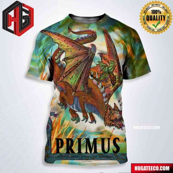 Primus Poster For Show In Columbus Oh At Kemba Live On August 6 2024 All Over Print Shirt