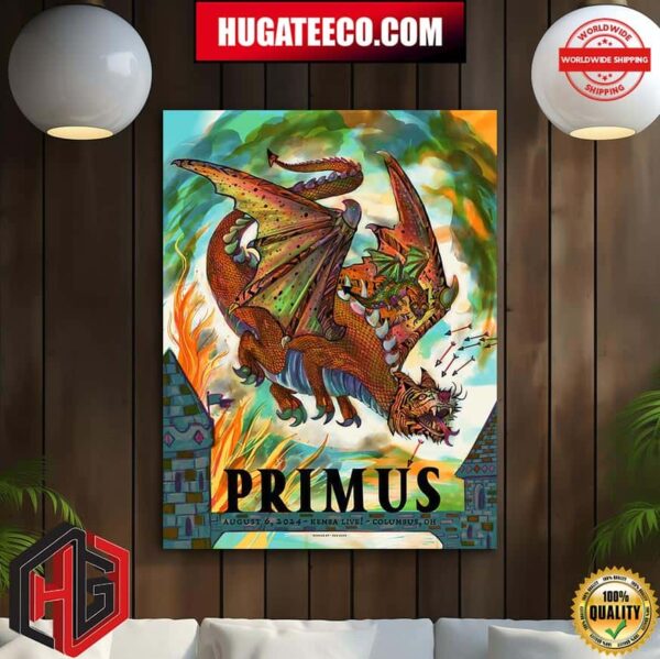 Primus Poster For Show In Columbus Oh At Kemba Live On August 6 2024 Home Decor Poster Canvas