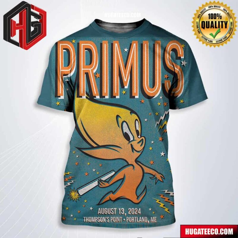 Primus Tour Merch Poster For Show In Portland Me At Thompson’s Point On August 13 2024 All Over Print Shirt