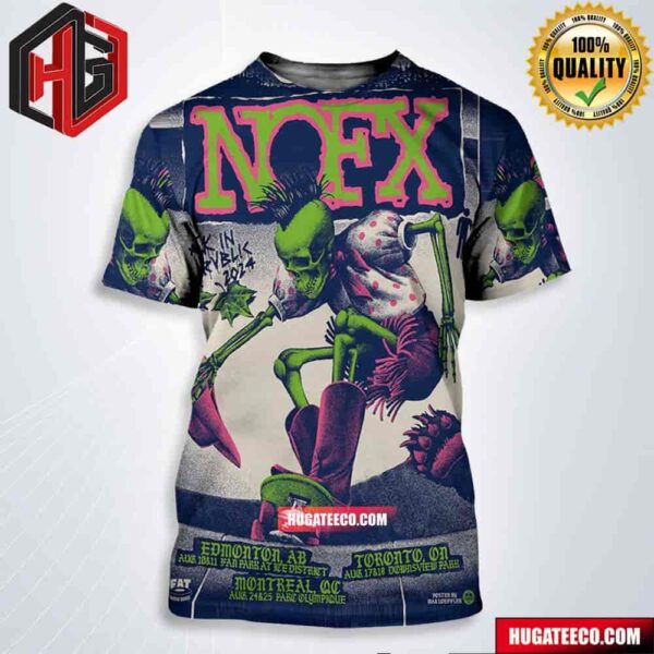 Punk Legends Nofx Final Punk In Drublic Canadian Leg Tour Poster 2024 From Aug 10 To 25 All Over Print Shirt