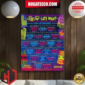 Riot Fest Late Night 2024 Aftershows Just Announce Schedule List Poster Canvas