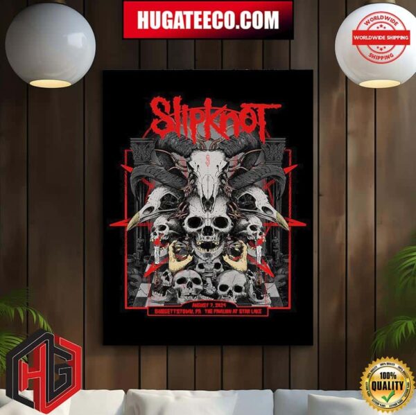 Slipknot 2024 Tour Merch Poster Burgettstown Pa At The Pavillion At Star Lake On August 7 2024 Home Decor Poster Canvas