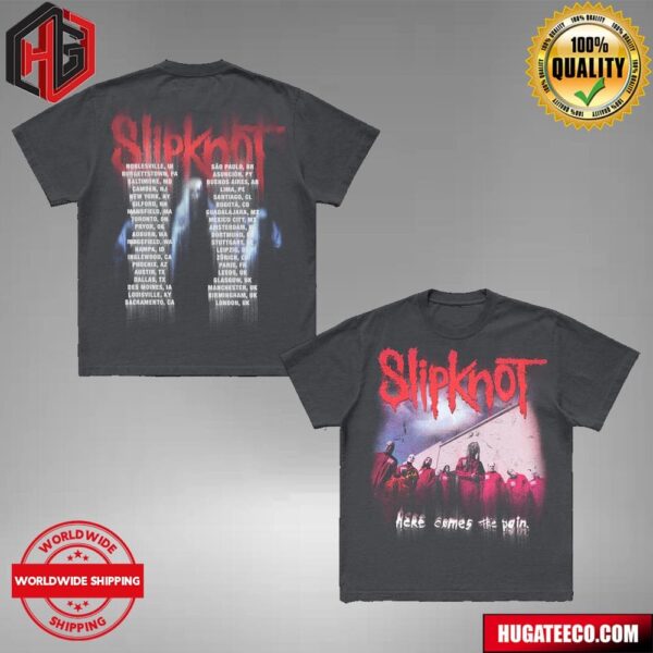 Slipknot 25th Anniversary Here Comes The Pain Tour 2024 Photo Merchandise Two Sides T-Shirt