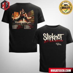 Slipknot 25th Anniversary Tour With Special Guests Bleed from Within Here Comes The Pain Europe And UK 2024 Schedule Lists Two Sides T-Shirt