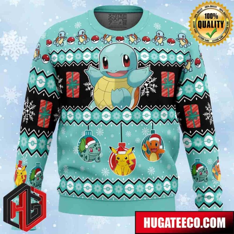 Squirtle I Choose You Pokemon Anime Ape Chirstmas Gifts 2024 Xmas For Family And Friends Ugly Sweater