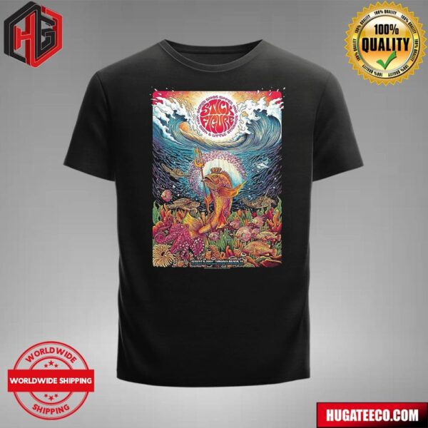 Stick Figure Sacped Sands Summer Tour With Soja And Little Stranger On August 6 2024 In Virginia Beach Va At Veterans United Home Loans Amphitheater T-Shirt