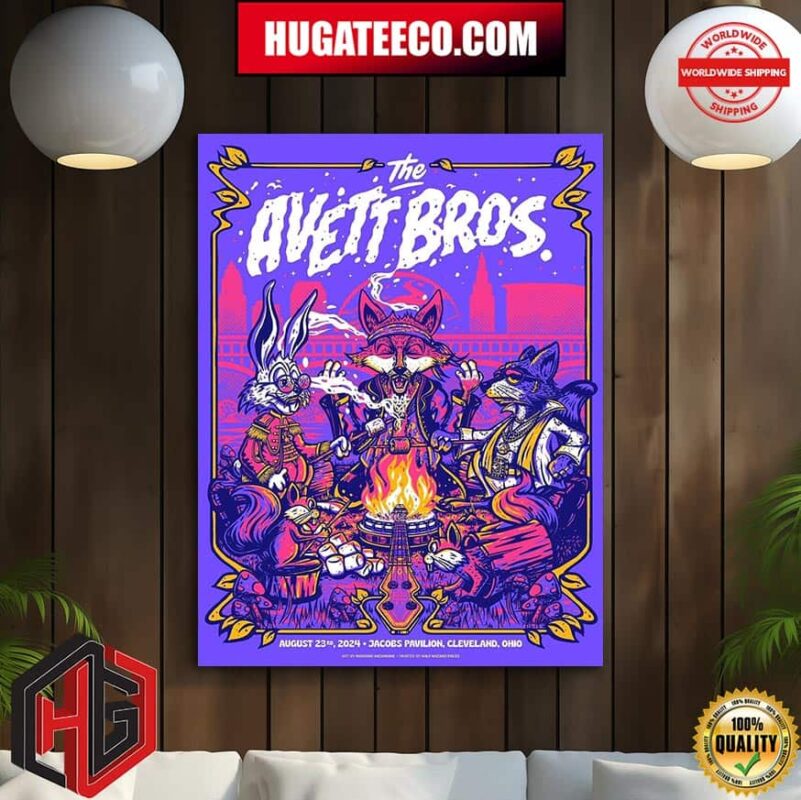The Avett Bros Merch Poster For Show At Jacobs Pavilion In Cleveland Ohio On August 23rd 2024 Home Decor Poster Canvas
