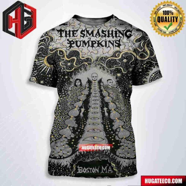 The Smashing Pumpkins Concert Merch Poster By Daria Hlazatova For Boston Ma On August 7 2024 All Over Print Shirt