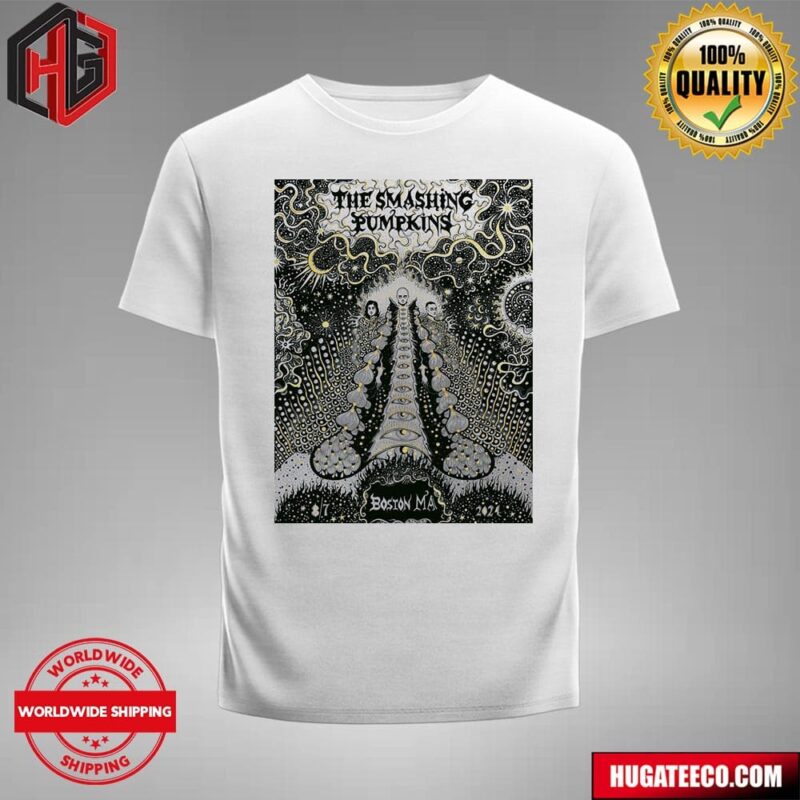 The Smashing Pumpkins Concert Merch Poster By Daria Hlazatova For Boston Ma On August 7 2024 T-Shirt