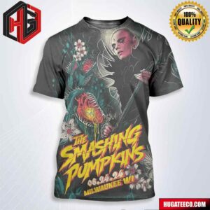 The Smashing Pumpkins Concert Poster For Milwaukee Wi On August 24 2024 Merchandise All Over Print Shirt