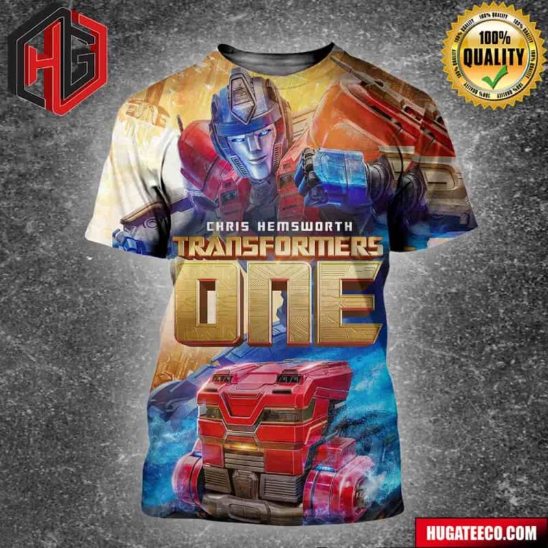 Transformers One Optimus Chris Hemsworth Time To Punch In Only In Theatres Coming Soon All Over Print Shirt
