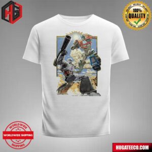 Transformers One Poster Optimus Prime Vs Megatron Art By Dustin Weaver T-Shirt