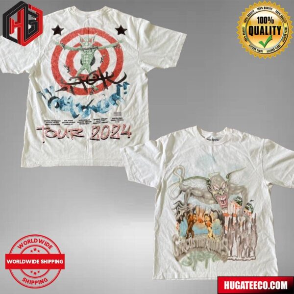 Travis Scott UTOPIA Camiseta Circus Maximus Evil Europe Tour 2024 At Madrid WiZink Center 31 July Cactus Jack Two Sides T-Shirt