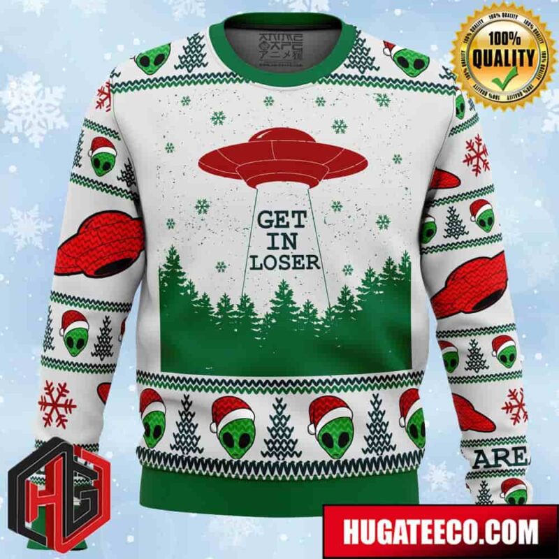 Area 51 Get in Loser Anime Ape Chirstmas Gifts 2024 Xmas For Family And Friends Ugly Sweater