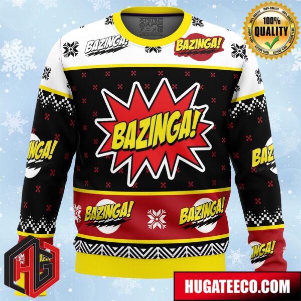 Bazinga The Big Bang Theory Anime Ape Chirstmas Gifts 2024 Xmas For Family And Friends Ugly Sweater