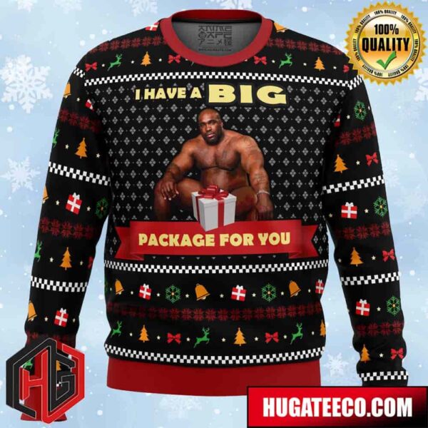 Big Package Barry Wood Meme Anime Ape Chirstmas Gifts 2024 Xmas For Family And Friends Ugly Sweater