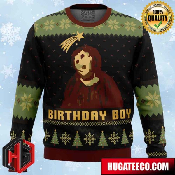 Birthday Boy The Ruined Fresco Of Jesus Anime Ape Chirstmas Gifts 2024 Xmas For Family And Friends Ugly Sweater